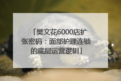 樊文花6000店扩张密码：面部护理连锁的底层运营逻辑