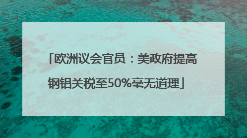 欧洲议会官员：美政府提高钢铝关税至50%毫无道理