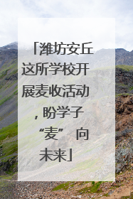 潍坊安丘这所学校开展麦收活动，盼学子 “麦” 向未来