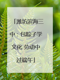 潍坊滨海三中：包粽子学文化 劳动中过端午