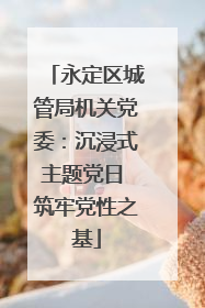 永定区城管局机关党委：沉浸式主题党日 筑牢党性之基
