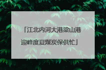 江北内河大港梁山港迎峰度夏煤炭保供忙