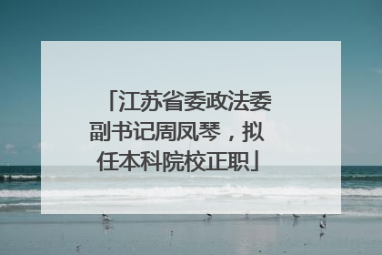 江苏省委政法委副书记周凤琴，拟任本科院校正职