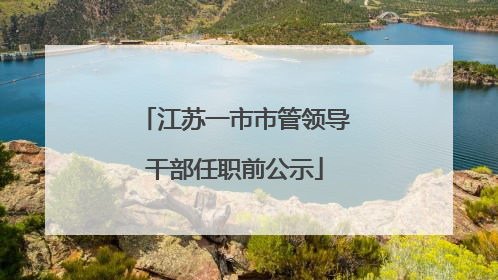 江苏一市市管领导干部任职前公示