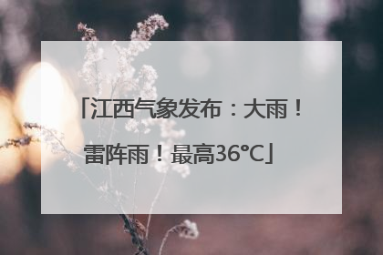江西气象发布：大雨！雷阵雨！最高36°C