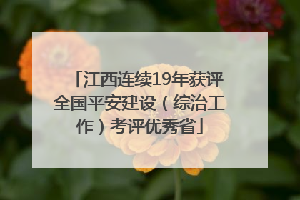 江西连续19年获评全国平安建设（综治工作）考评优秀省