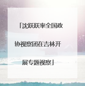 沈跃跃率全国政协视察团在吉林开展专题视察