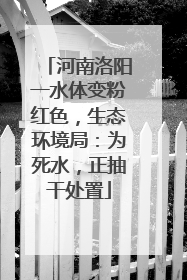 河南洛阳一水体变粉红色，生态环境局：为死水，正抽干处置