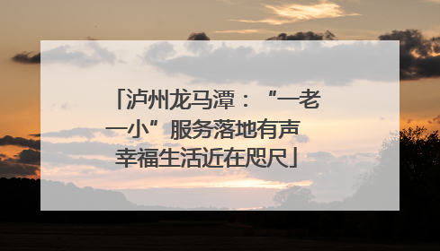 泸州龙马潭：“一老一小”服务落地有声 幸福生活近在咫尺