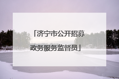 济宁市公开招募政务服务监督员