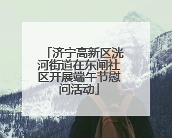 济宁高新区洸河街道在东闸社区开展端午节慰问活动