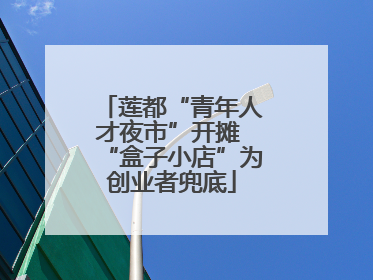 莲都“青年人才夜市”开摊 “盒子小店”为创业者兜底