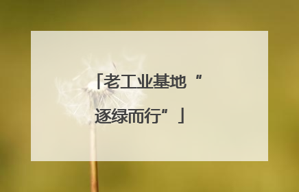 老工业基地“逐绿而行”