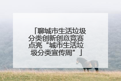 聊城市生活垃圾分类创新创意竞赛点亮“城市生活垃圾分类宣传周”