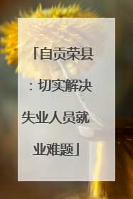 自贡荣县：切实解决失业人员就业难题