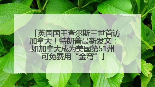 英国国王查尔斯三世首访加拿大！特朗普最新发文：如加拿大成为美国第51州可免费用“金穹”