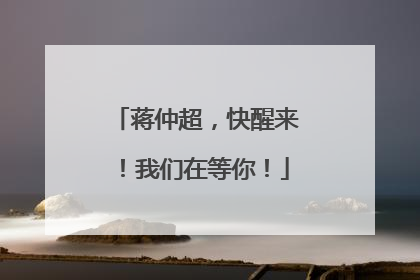 蒋仲超，快醒来！我们在等你！