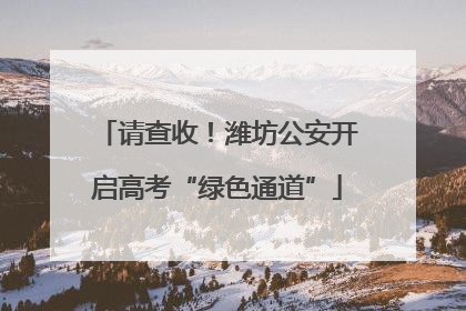 请查收！潍坊公安开启高考“绿色通道”