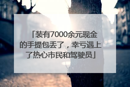 装有7000余元现金的手提包丢了，幸亏遇上了热心市民和驾驶员