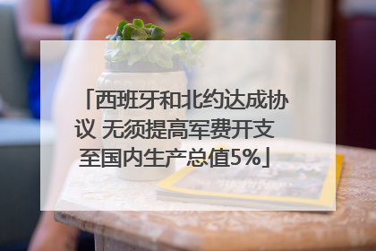 西班牙和北约达成协议 无须提高军费开支至国内生产总值5%