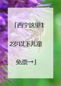 西宁这里12岁以下儿童免票→