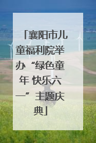 襄阳市儿童福利院举办“绿色童年 快乐六一”主题庆典