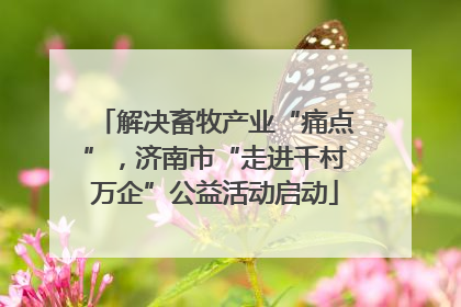 解决畜牧产业“痛点”，济南市“走进千村万企”公益活动启动