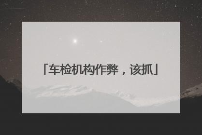 车检机构作弊，该抓