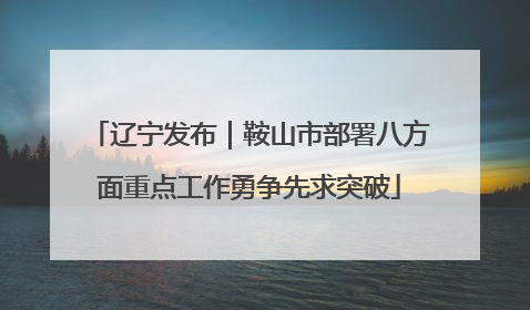 辽宁发布｜鞍山市部署八方面重点工作勇争先求突破