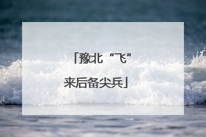 豫北“飞”来后备尖兵