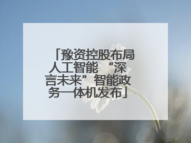 豫资控股布局人工智能 “深言未来”智能政务一体机发布