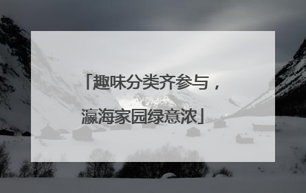 趣味分类齐参与，瀛海家园绿意浓