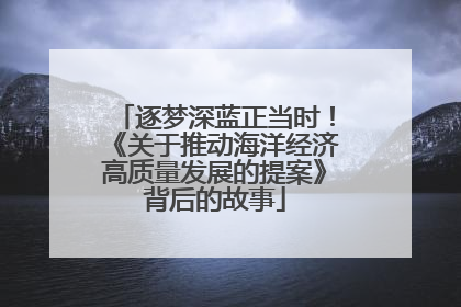 逐梦深蓝正当时！《关于推动海洋经济高质量发展的提案》背后的故事
