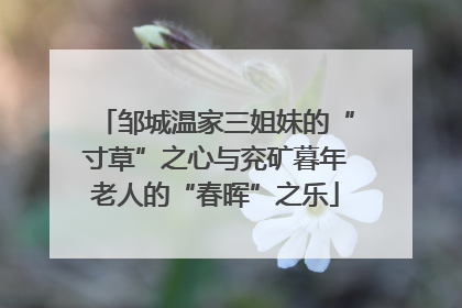 邹城温家三姐妹的“寸草”之心与兖矿暮年老人的“春晖”之乐