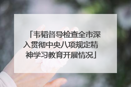 韦韬督导检查全市深入贯彻中央八项规定精神学习教育开展情况