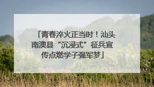 青春淬火正当时！汕头南澳县“沉浸式”征兵宣传点燃学子强军梦