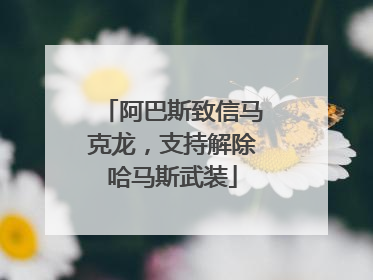 阿巴斯致信马克龙，支持解除哈马斯武装