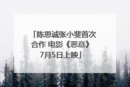 陈思诚张小斐首次合作 电影《恶意》7月5日上映