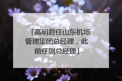高明君任山东机场管理集团总经理，此前任副总经理