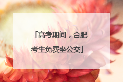 高考期间，合肥考生免费坐公交