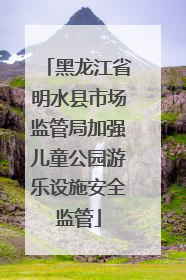 黑龙江省明水县市场监管局加强儿童公园游乐设施安全监管