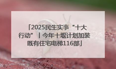 2025民生实事“十大行动”丨今年十堰计划加装既有住宅电梯116部