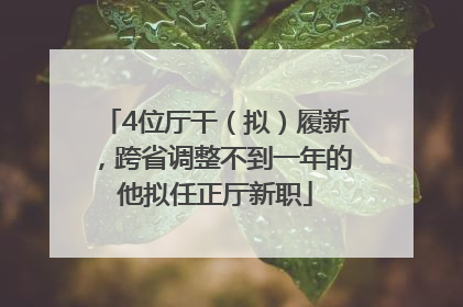 4位厅干（拟）履新，跨省调整不到一年的他拟任正厅新职