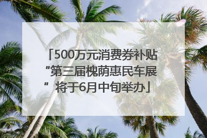 500万元消费券补贴 “第三届槐荫惠民车展”将于6月中旬举办